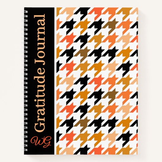 Journal Gratitude Houndstooth Orange couleurs d'au (Devant)
