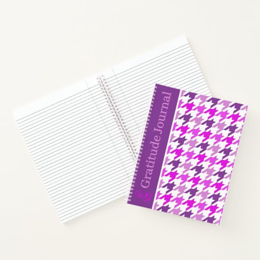 Journal Gratitude Houndstooth violet et blanc (Intérieur)