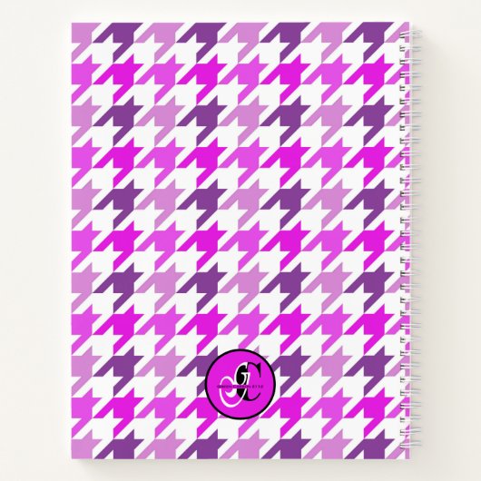 Journal Gratitude Houndstooth violet et blanc (Dos)