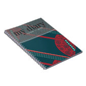 Journal intime abstrait moderne rouge sarcelle Cus (Côté Droit)