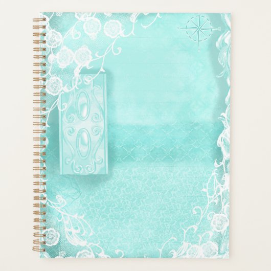 Journal intime de style Aqua et dentelle (Devant)