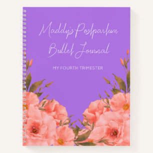 Journal Intime Fleurs Violettes Personnalisé pour