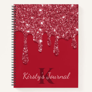 Journal Luxueux à Paillettes Rouges qui Coulent