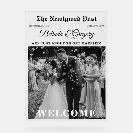 Journal mariage Fun Black & White Photo Welcome (Recto)