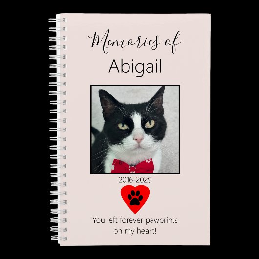 Journal Mémorial Chat Rose Pâle