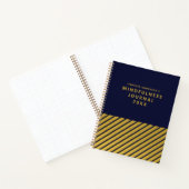 Journal moderne Blue Gold Foil Stripes Mindfult (Intérieur)