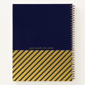 Journal moderne Blue Gold Foil Stripes Mindfult (Dos)