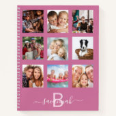 Journal moderne monogramme collage photo rose (Devant)