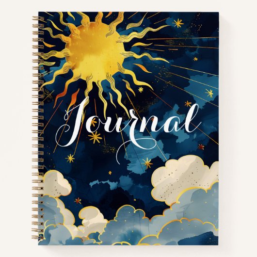 Journal Moderne Soleil Céleste Étoiles et Nuages B (Devant)