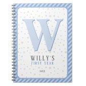Journal Monogram Baby Memory. Bleu et blanc (Devant)