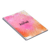 Journal Monogramme Étoiles Aquarelle Rose Orange (Côté Droit)
