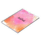 Journal Monogramme Étoiles Aquarelle Rose Orange (Côté gauche)