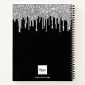 Journal monogramme noir argent parties scintillant (Dos)
