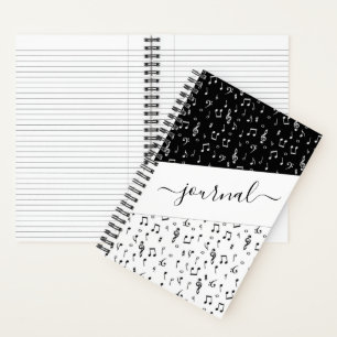Journal musical personnalisé noir et blanc
