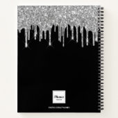 Journal noir argent parties scintillant nom goutte (Dos)