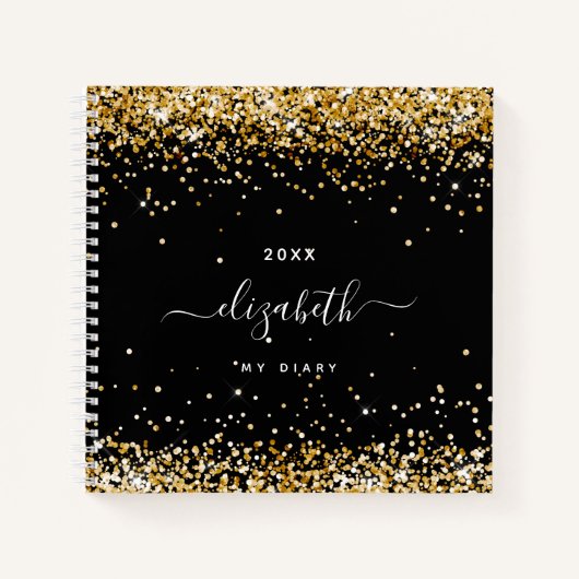 Journal noir confetti nom script (Devant)