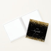 Journal noir confetti nom script (Intérieur)