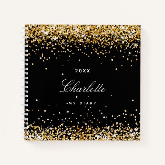 Journal noir confetti nom script (Devant)