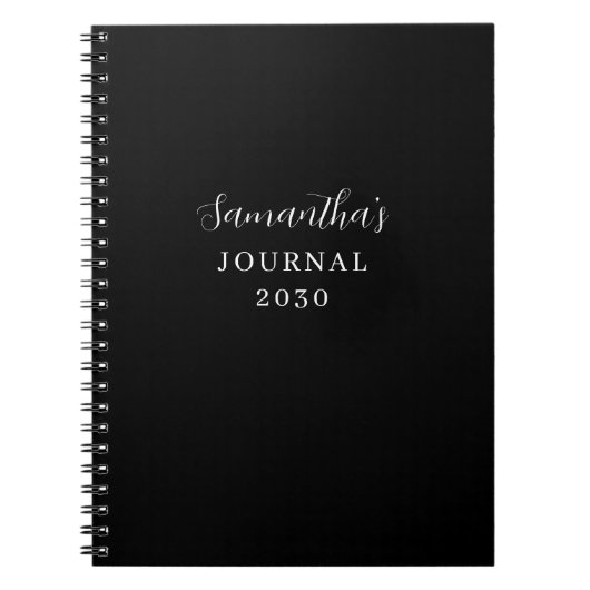Journal noir moderne personnalisé (Devant)