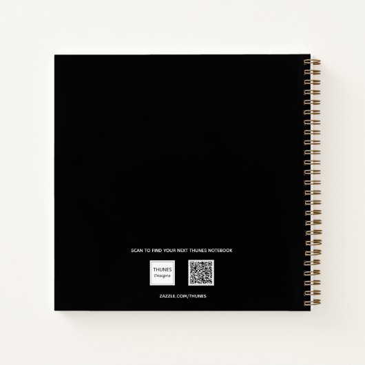 Journal noir or élégant nom de script (Dos)