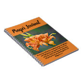 Journal orange de prière d'hémérocalles (Côté Droit)