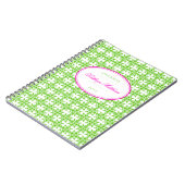 Journal oval rose-chaud motif vert (Côté gauche)