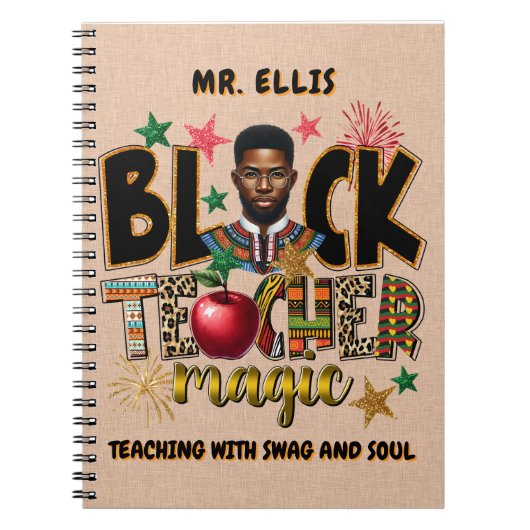 Journal personnalisable pour enseignant noir (Devant)