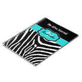 Journal personnalisé Aqua Black White Zebra Stripe (Côté gauche)