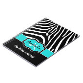 Journal personnalisé Aqua Black White Zebra Stripe (Côté gauche)