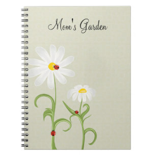 Journal personnalisé aux marguerites et coccinelle