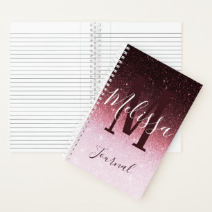 Journal personnalisé avec dégradé de paillettes en