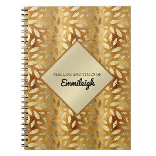 Journal personnalisé avec feuilles d'or