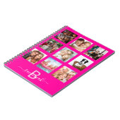 Journal personnalisé avec monogramme en rose vif e (Côté gauche)