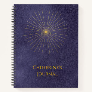 Journal personnalisé bleu Starburst céleste