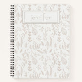 Journal personnalisé Boho Taupe Fun Cute Leaf (Devant)