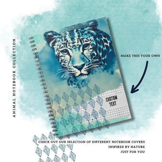 Journal PERSONNALISÉ Carnet Léopard Bleu