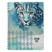 Journal PERSONNALISÉ Carnet Léopard Bleu (Devant)