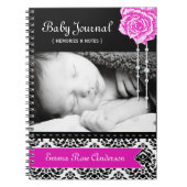 Journal personnalisé de bébé de damassé (Devant)