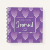 Journal personnalisé de coeur violet (Devant)