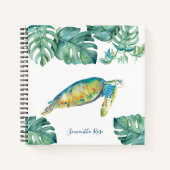 Journal personnalisé de la tortue marine aquarelle (Devant)