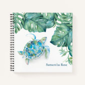 Journal personnalisé de la tortue marine aquarelle (Devant)