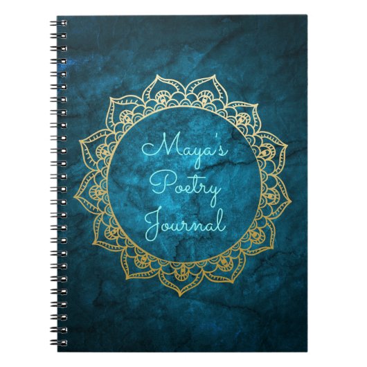Journal personnalisé de poésie avec le mandala (Devant)