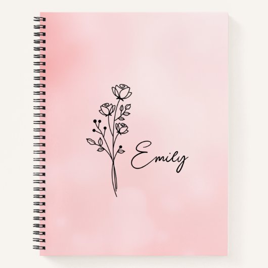 Journal personnalisé Fleur de Naissance, Fleur de (Devant)