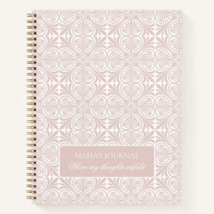 Journal Personnalisé Fleur Géométrique Rose Rougeâ