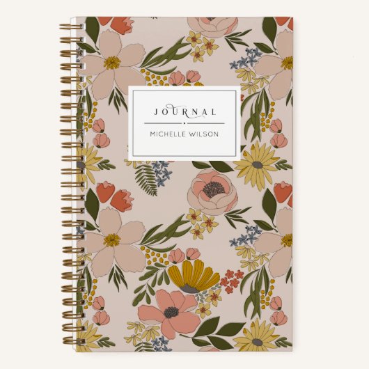 Journal personnalisé floral illustré (Recto)