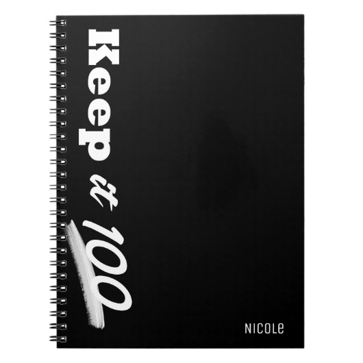 Journal personnalisé moderne Keep it 100 (Devant)