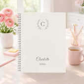 Journal Personnalisé Monogramme Luxe Ivory