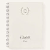Journal Personnalisé Monogramme Luxe Ivory (Devant)