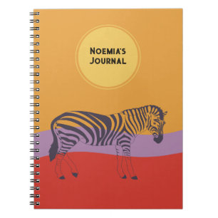 journal personnalisé nom zèbre moderne journal col