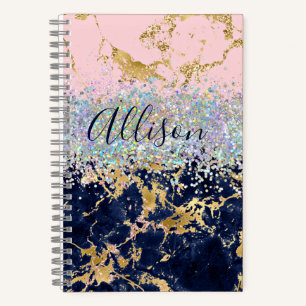 Journal personnalisé pailleté et marbré